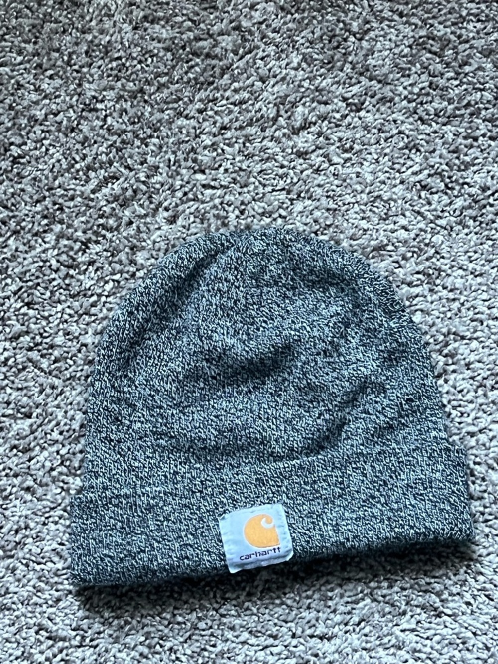 Carhartt Gray Marled Knit Beanie with Logo Patch